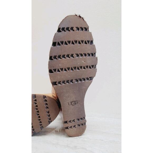 UGG ELLECIA BOOT WEDGE HEEL LEATHER SHEEPSKIN WOOL SHOES SIZE 7 - Picture 8 of 13